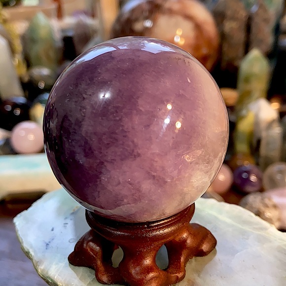 🔥SALE🔥 Purple Fluorite Crystal Sphere With Sparkles! Watch The Video! - Picture 7 of 7